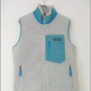 Patagonia Retro-X Sherpa/Fleece Vest - Blue/Light Gray
